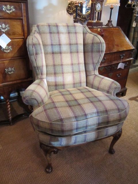 Superior George III Style Upholstered Wing Armchair