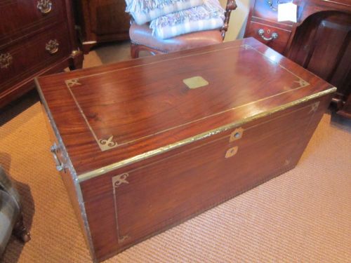 Superb Mid 19th Century Camphor Inlaid Travelling Chest