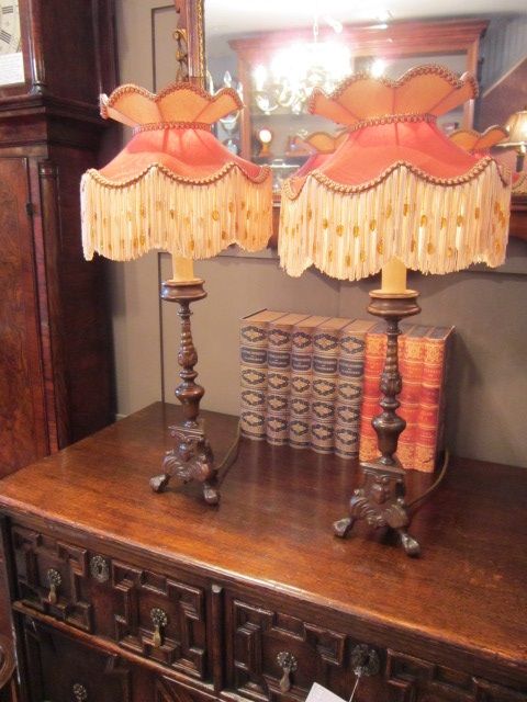 Fine Pair of Victorian Bronze Candlestick Lamps