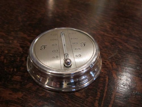Quality Edwardian Silver Desktop Thermometer