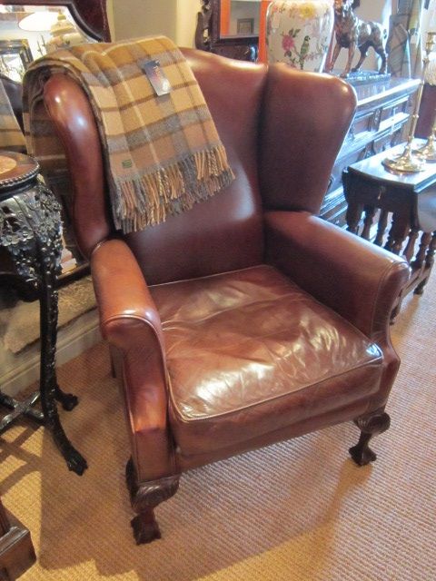 Top Quality Victorian Leather Wing Back Armchair