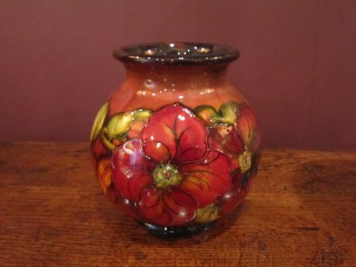 Superb Moorcroft Flambe Clematis Vase