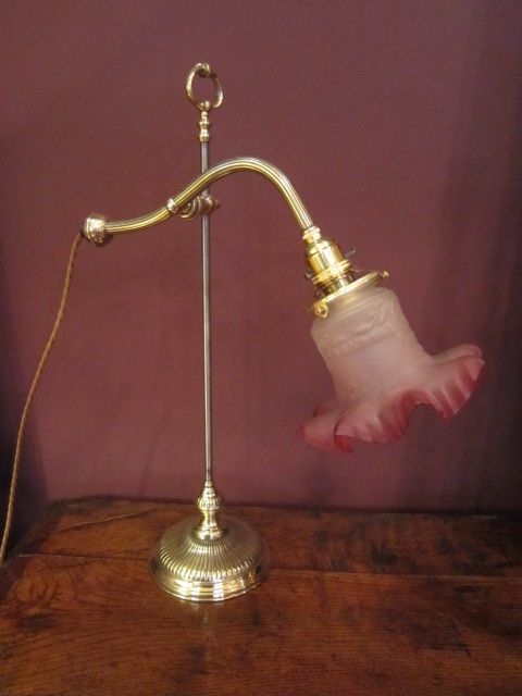 Quality Edwardian Rise & Fall Desk Lamp