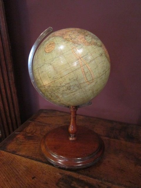 Rare Victorian 8" Plaster Terrestrial Globe