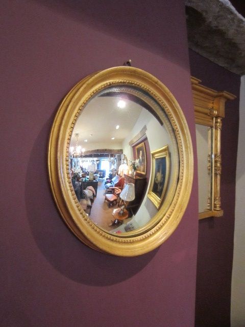 Quality Regency Timber Gilt Convex Wall Mirror