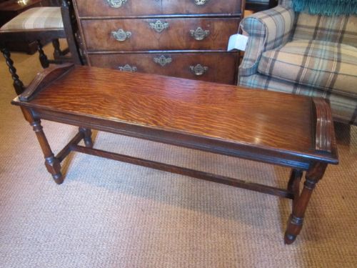 19th Century Polished Oak Hall Bench