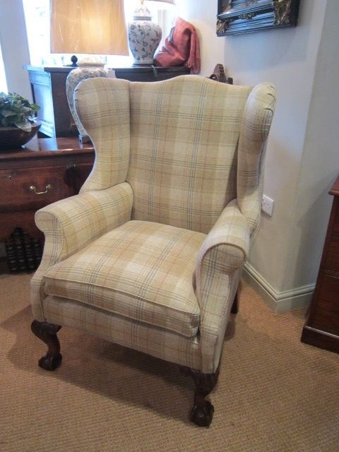 Superb Mid 19th Century Upholstered Wing Armchair
