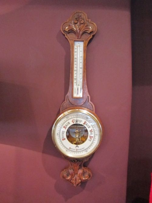 Quality Mid Victorian Carved Oak Banjo Barometer