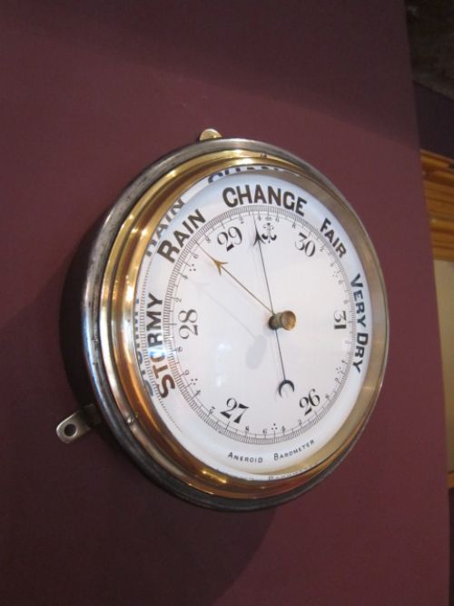 Quality Victorian Steel & Brass Marine Barometer
