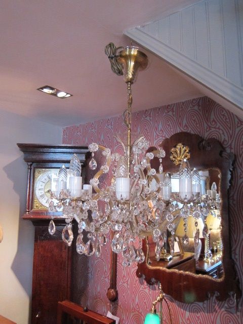 Fine 1920'S Crystal Cut Glass Chandelier