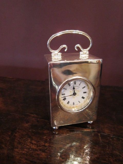 Excellent Edwardian Silver Carriage Clock