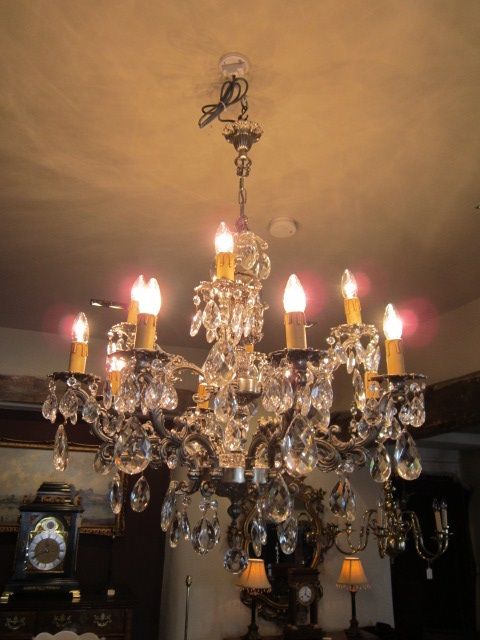 Stunning 1920'S Crystal Cut Glass Chandelier