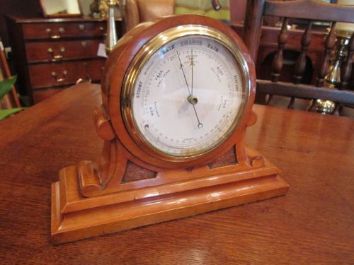 High Quality Victorian Walnut Mantel Barometer