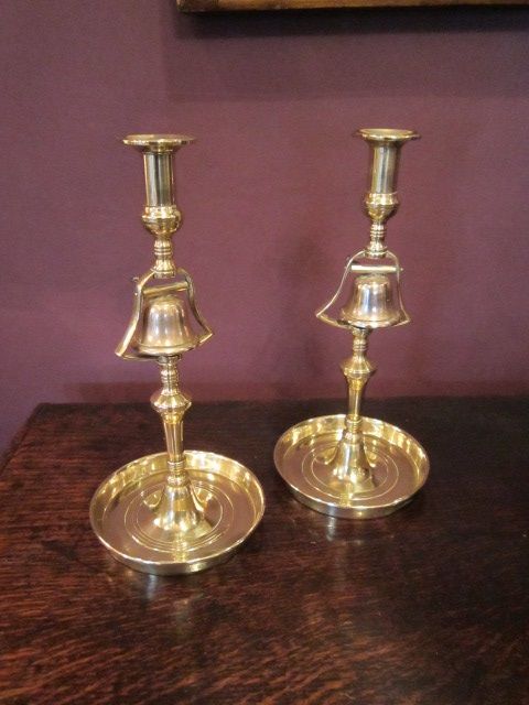 Rare Pair of George III Tavern Bell Candlesticks