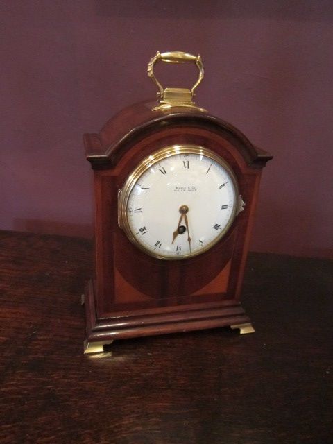 Fine Sheraton Inlaid 8 Day Mantel Clock