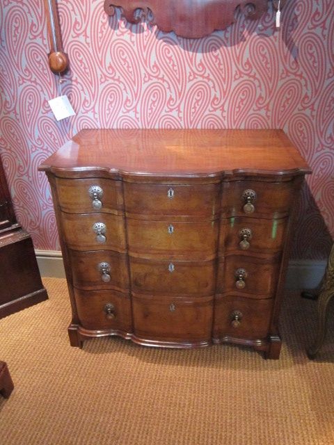 Fine Victorian Walnut Ribbon Fronted Inlaid Chest