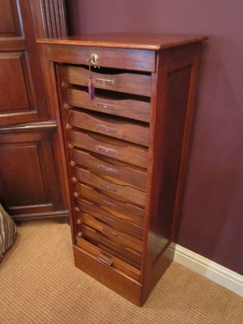 Quality Edwardian Polished Oak Filing Cabinet