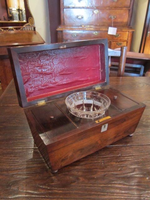 Quality Regency Period Rosewood Tea Caddy