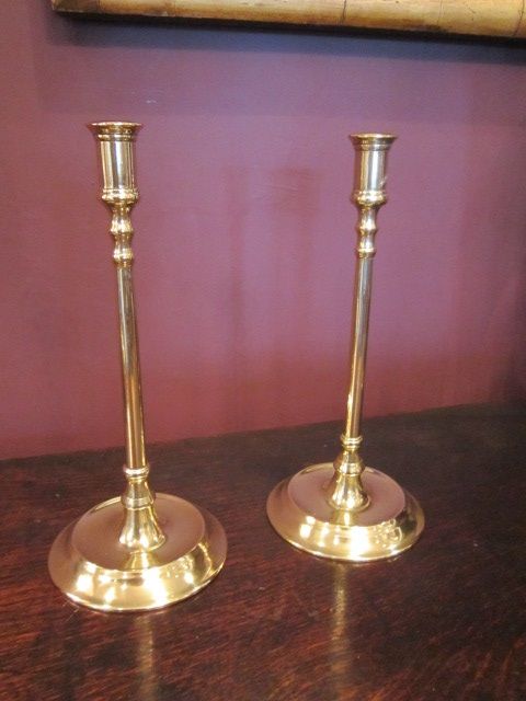 Pair of George III Brass Taper Candlesticks
