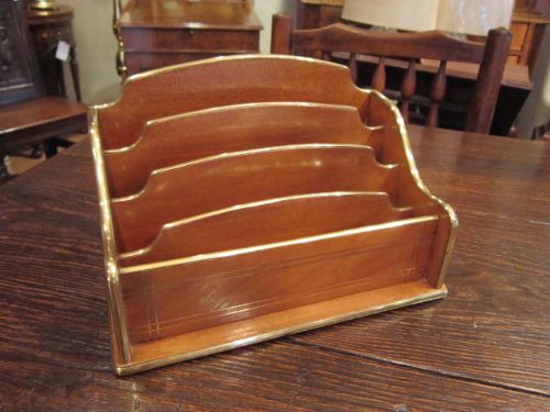 Top Quality Victorian Walnut & Brass Letter Rack