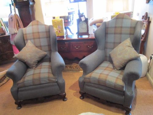 Top Quality Pair of Victorian 'Throne' Wing Armchairs