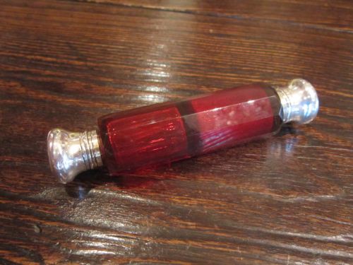 Quality Victorian Ruby & Silver Double Scent