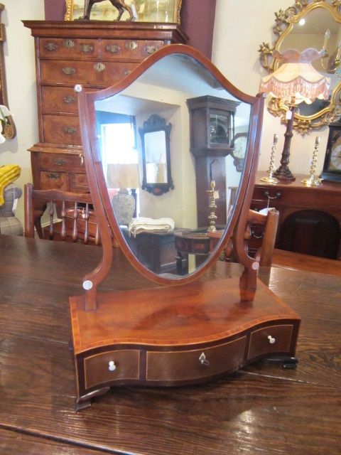 Fine Regency Flame Mahogany Inlaid Toilet Mirror
