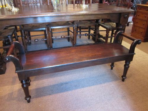 High Quality Victorian Polished Oak Hall Bench
