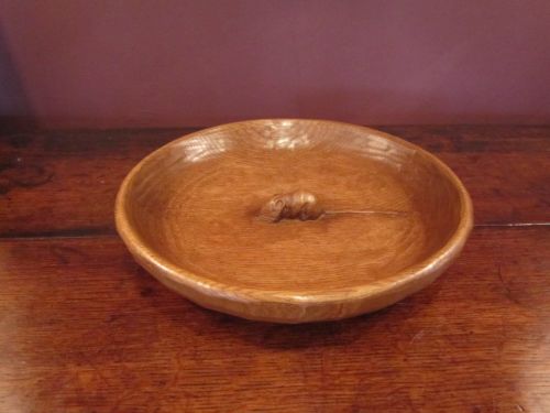 Early Mouseman Large Oak Fruit Bowl
