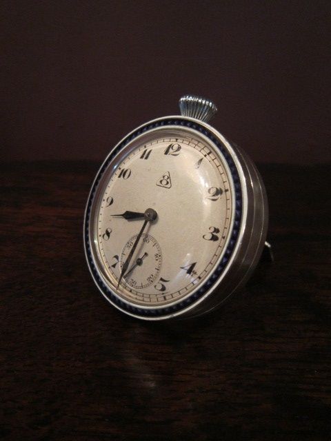 Fine Edwardian Solid Silver Desk Clock