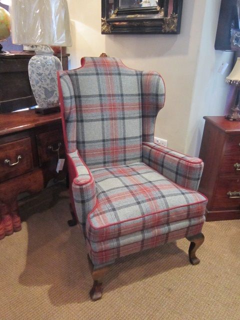 Superb Edwardian Upholstered Wing Armchair