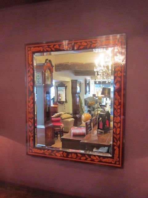 Superb George III Walnut & Marquetry Inlaid Mirror