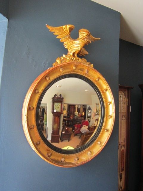 Original Regency Period Timber Gilt Convex Mirror