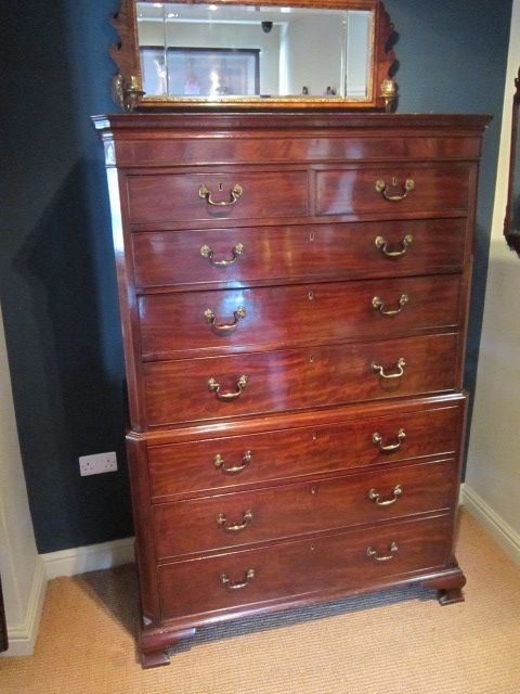 Fine George III Period Mahogany Inlaid Chest on Chest