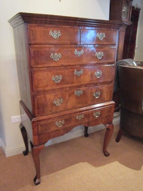 Superb George II Figured Walnut Chest on Stand