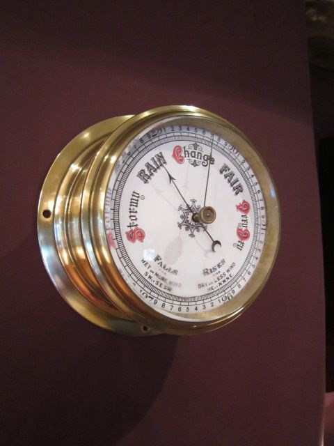 Quality Victorian Brass Bulkhead Marine Barometer