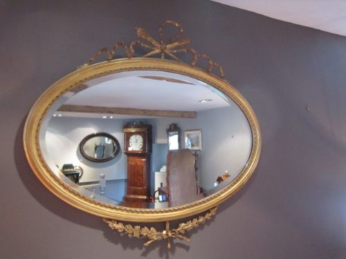 Fine Regency Plaster Gilt Oval Wall Mirror