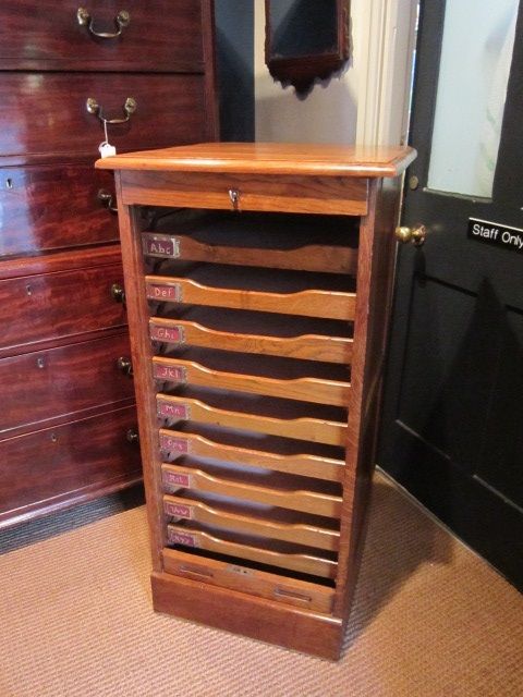 High Quality Edwardian Polished Oak Filing Cabinet