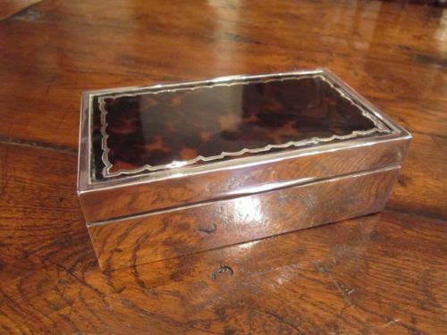 Top Quality George V Silver & Tortoiseshell Box