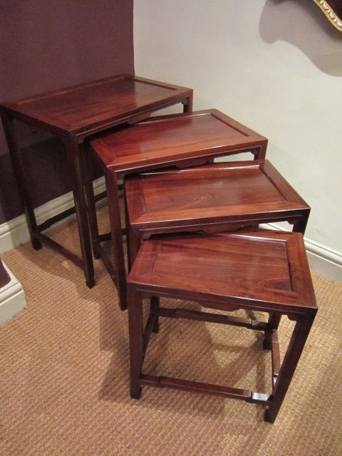 Quality Set of Four Antique Oriental Occasional Tables