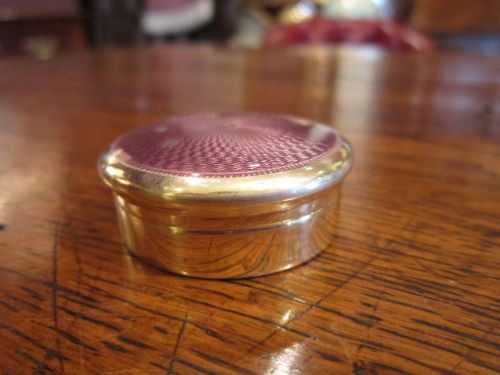 Fine George V Silver & Enamel Pill Box
