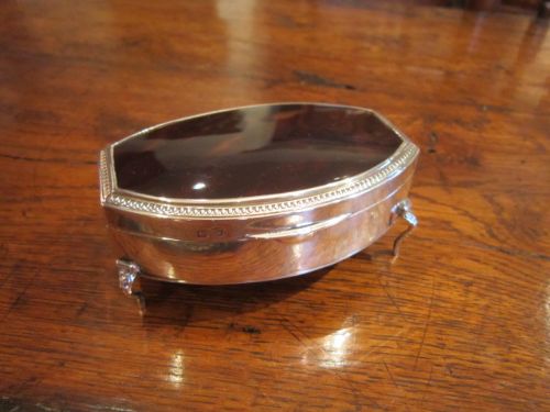 Quality George V Silver & Tortoiseshell Jewel Box
