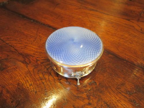 Fine George V Silver & Enamel Jewellery Box