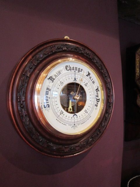Large Victorian Polished Walnut Barometer