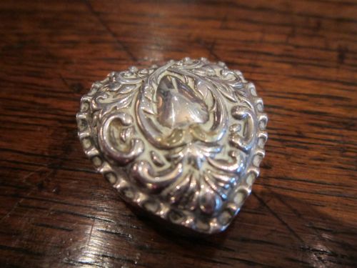 Quality Late Victorian Silver Heart Pill Box