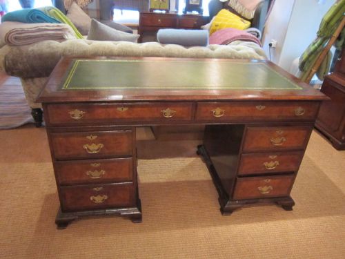 Superb George II Style Figured Walnut Desk