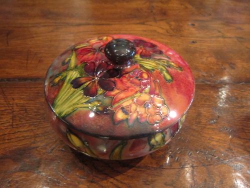 Moorcroft Freesia Flambe Powder Dish & Cover