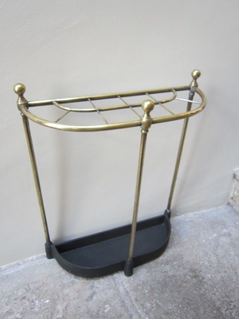 Quality Victorian Brass Semi Circular Stick Stand