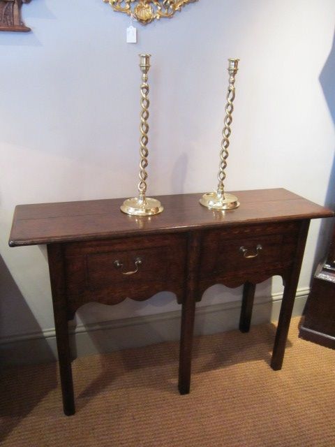 Small George III Period Oak Inlaid Low Dresser