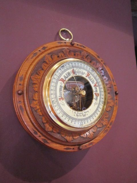 Decorative Victorian Carved Oak Barometer